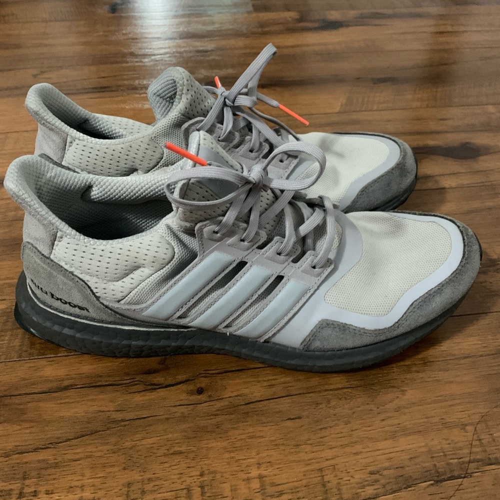 Adidas Gray and White Athletic Running Shoes